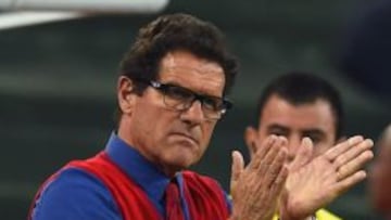 Fabio Capello durante el &uacute;ltimo partido ante Argelia.