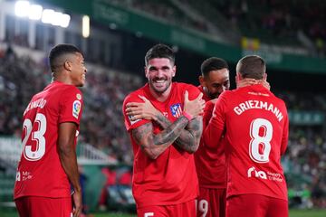 0-2. Rodrigo de Paul celebra el segundo gol.