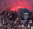 Locura total con la llegada del bus del Madrid al Bernabéu: véanlo y lo entenderán