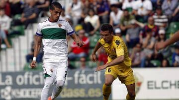 Noblejas, durante un partido con el Elche.