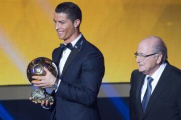 Disgraced ex-FIFA president, Joseph Blatter, in 2013 with Cristiano Ronaldo.