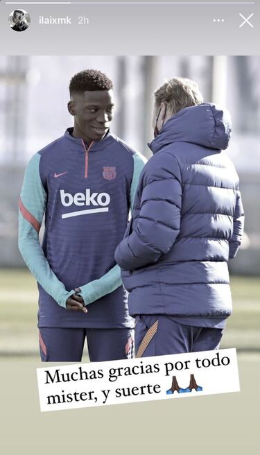 El emotivo mensaje de despedida de Pedri a Koeman