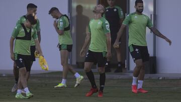 Canales, en un entrenamiento.