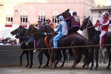 El Palio de Siena (Palio di Siena) es una carrera de caballos de origen medieval que enfrenta a los distritos de la ciudad de Siena dos veces al año. La primera carrera se celebra el dos de julio (Palio di Provenzano) y la segunda el 16 de agosto (Palio d