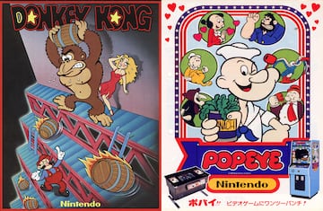 donkey kong popeye arcade flyers