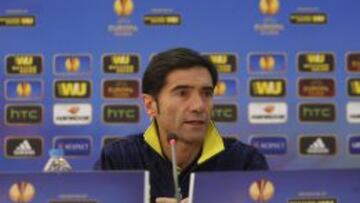 Marcelino, en rueda de prensa de Europa League.