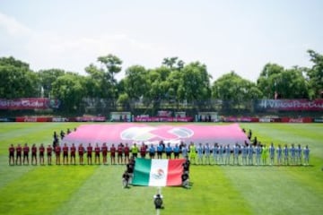 Action photo during the match Pachuca vs Tijuana Womens, Corresponding Final of Tournament 2016-2017 of the League BBVA Bancomer MX. 

Foto de accion durante el partido Pachuca vs Tijuana Femenil, Correspondiente a la Final  del Torneo 2016-2017 de la Liga BBVA Bancomer MX, en la foto:   Detalle General Formacion Equipos Pachuca y Tijuana Femenil

22/04/2017/MEXSPORT/Javier Ramirez