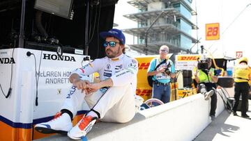 Fernando Alonso durante su presencia en la Indy 500 de 2017.