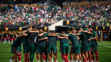    Players of Mexico during the game Panama vs Mexico (Mexican National team), corresponding Great final of the CONCACAF Gold Cup 2023, at SoFi Stadium, on July 16, 2023.

<br><br>

Jugadores de Mexico durante el partido Panama vs Mexico (Seleccion Nacional Mexicana), correspondiente a la Gran Final de la Copa Oro de la CONCACAF 2023, en el SoFi Stadium, el 16 de Julio de 2023.