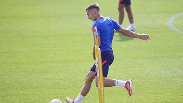 Saponjic, en un entrenamiento con el Atlético.