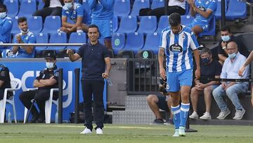 Partido Deportivo de La Coru&ntilde;a -  Ponferradina. Trofeo Teresa Herrera 2021. Borja Jim&eacute;nez,  quiles 08/08/21 PARTIDO PRETEMPORADA 