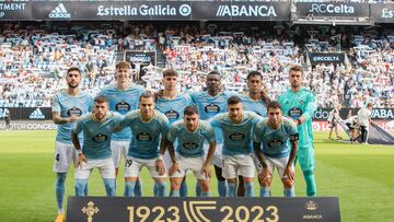 Formaci¨®n inicial del Celta en partido contra el Girona en Bala¨ªdos.
