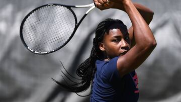 Coco Gauff durante un entrenamiento en Wimbledon.