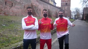 Pablo Sánchez-Valladares, Álvaro de Arriba y Mariano García en Torun.