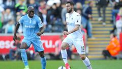 Borja Bast&oacute;n, en un partido con el Swansea.