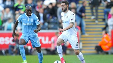 Borja Bastón, en un partido con el Swansea.