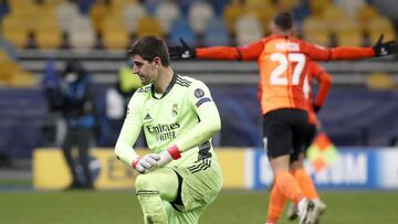 Courtois, durante el Shakhtar-Real Madrid.