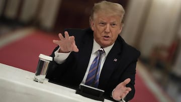 Washington (Usa), 07/07/2020.- US President Donald J. Trump participates during a National Dialogue on Safely Reopening Schools at the White House in Washington, DC, USA, on 07 July 2020. (Abierto, Estados Unidos) EFE/EPA/Yuri Gripas / POOL