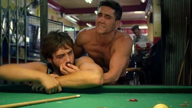 El actor y el boxeador salen en los billares de la primera película de la saga.