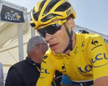 Chris Froome en la llegada de la octava etapa.