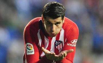 Morata celebrates his strike against Real Sociedad