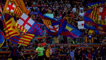 Aficionados del FC Barcelona en el Camp Nou.