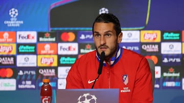 Koke, en rueda de prensa.