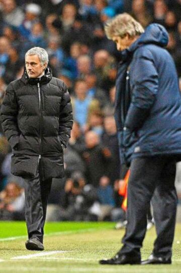 Manuel Pellegrini y José Mourinho se verán las caras en un partido decisivo para la Premier.