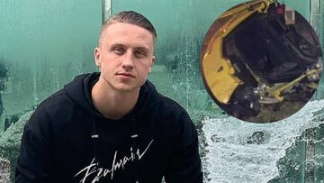 Marcin Bulka, el azote de Hazard y Courtois, destroza un Lamborghini en un accidente