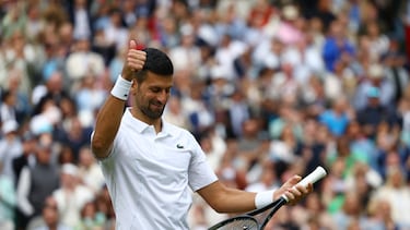 Novak Djokovic, satisfecho tras la victoria en semifinales.