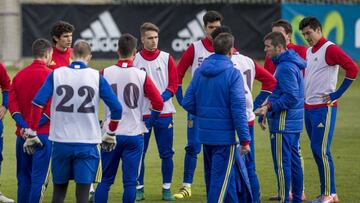 La Selección Sub-21 en un entrenamiento.