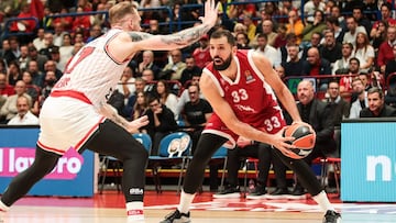 Nikola Mirotic en el partido ante el Olympiacos.