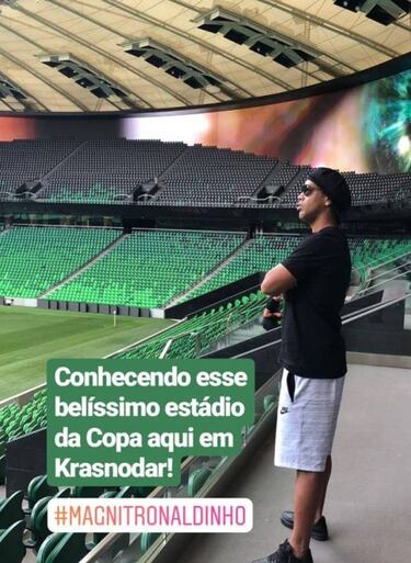 Ronaldinho promociona un estadio no será sede del Mundial