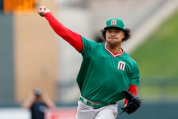 SCOTTSDALE, ARIZONA - MARCH 09: Taijuan Walker #99 of Team Mexico warms up before the first inning of a spring training exhibition game against the Colorado Rockies at Salt River Fields at Talking Stick on March 09, 2023 in Scottsdale, Arizona.   Chris Coduto/Getty Images/AFP (Photo by Chris Coduto / GETTY IMAGES NORTH AMERICA / Getty Images via AFP)