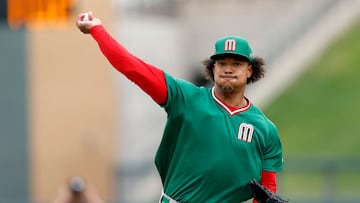 SCOTTSDALE, ARIZONA - MARCH 09: Taijuan Walker #99 of Team Mexico warms up before the first inning of a spring training exhibition game against the Colorado Rockies at Salt River Fields at Talking Stick on March 09, 2023 in Scottsdale, Arizona. Chris Coduto/Getty Images/AFP (Photo by Chris Coduto / GETTY IMAGES NORTH AMERICA / Getty Images via AFP)