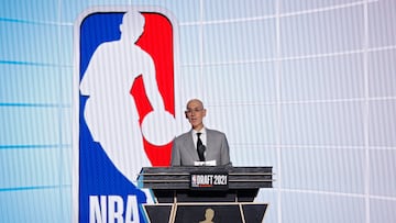 Adam Silver speaks during the 2021 NBA Draft.