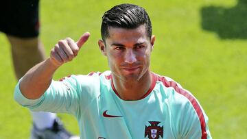 Cristiano during Portugal training