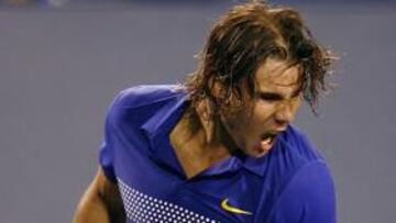 Rafa Nadal celebra su triunfo ante Berdych que le sitúa en las semifinales de Cincinnati.