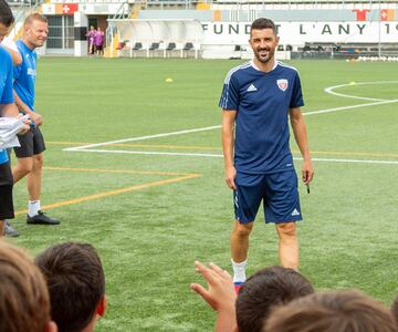 David Villa, en un instante de la charla en el campus. 