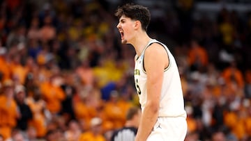 Michigan center Aday Mara wrote his name into the March Madness history books on Sunday, in the Wolverines’ Elite Eight triumph over Tennessee.