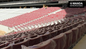Obras en el Wanda Metropolitano: la cubierta ya est¨¢ terminada
