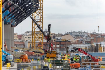 Vista general de las obras del nuevo estadio del FC Barcelona en Spotify Camp Nou.