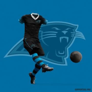 ¿Te imaginas cómo lucirían las camisetas de los 32 equipos de la NFL si fueran de fútbol? ¿Te gusta la de las Panteras de Carolina?