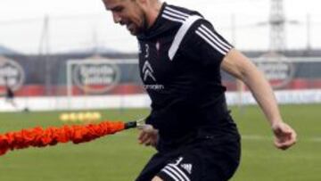 Fontas durante un entrenamiento.