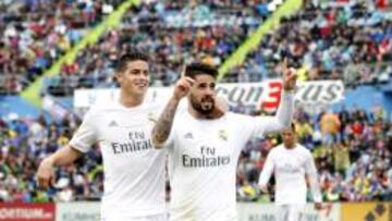 Isco celebra su gol ante el Getafe.