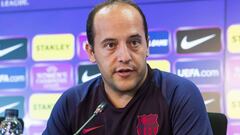 Llu&iacute;s Cort&eacute;s, entrenador del Bar&ccedil;a Femenino, en rueda de prensa. 