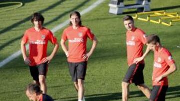 Filipe Luis, durante el entrenamiento.