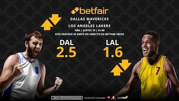 Dallas Mavericks vs. Los Angeles Lakers: horario, dónde ver, pronósticos, estadísticas y clasificación