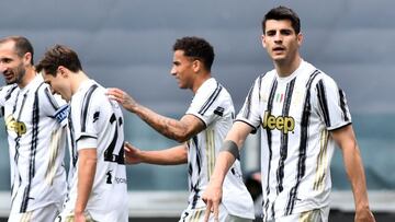 Álvaro Morata celebra un gol con la Juventus.