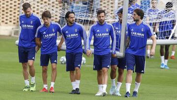 Un entrenamiento del Real Zaragoza.